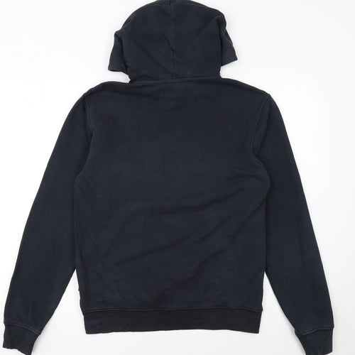 Napapijri Men's Blue Pullover Hoodie Size S Regular Fit Cotton Blend