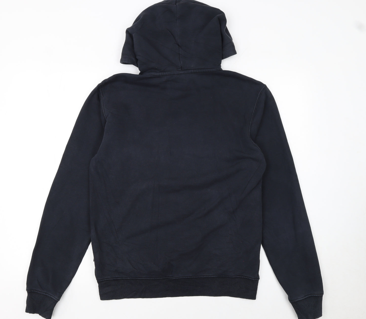 Napapijri Men's Blue Pullover Hoodie Size S Regular Fit Cotton Blend