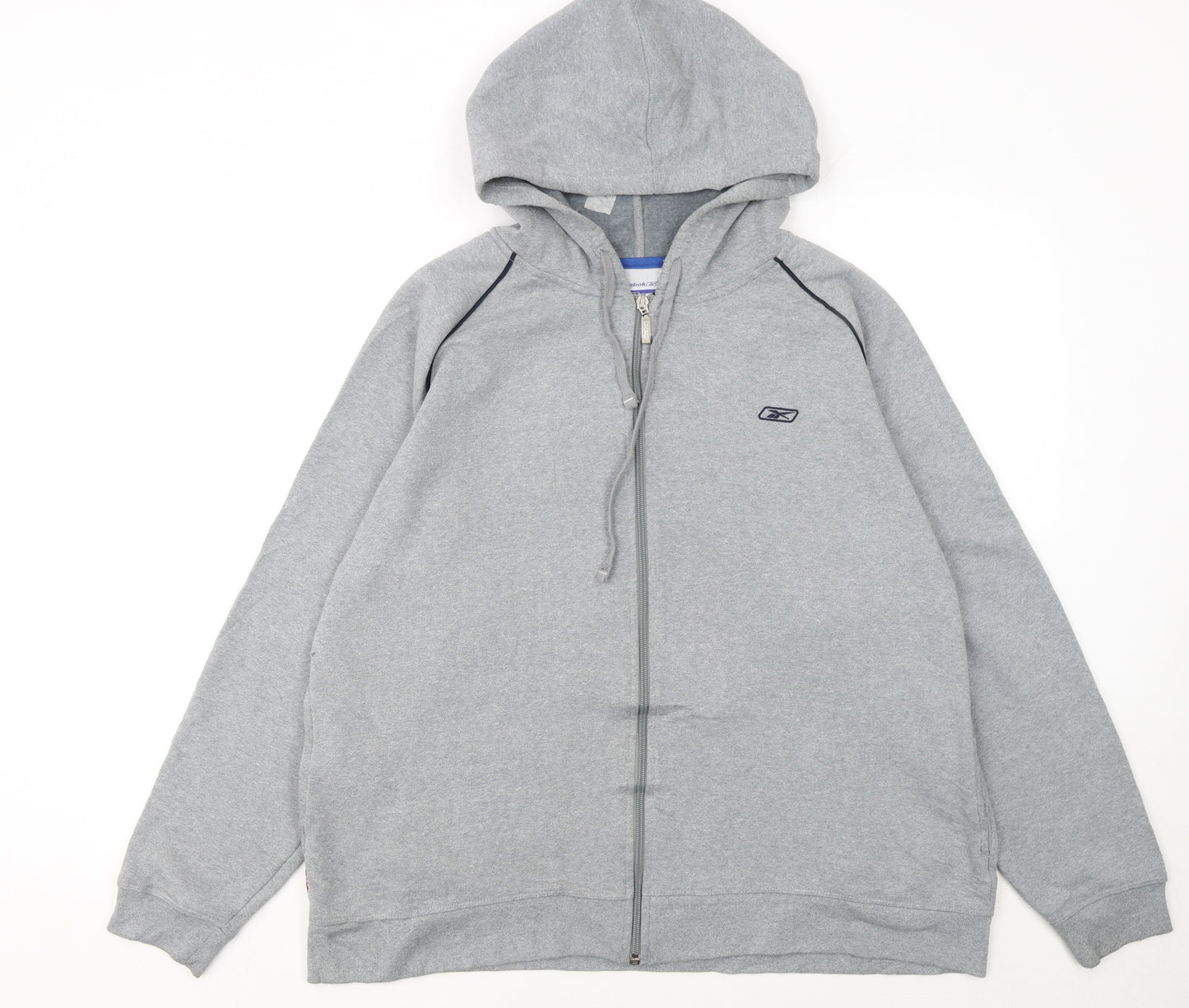 Reebok Men’s Grey Full Zip Hoodie M Regular Fit Sportswear