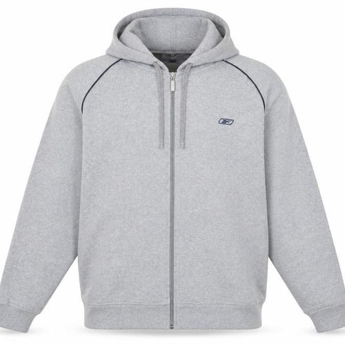 Reebok Men’s Grey Full Zip Hoodie M Regular Fit Sportswear