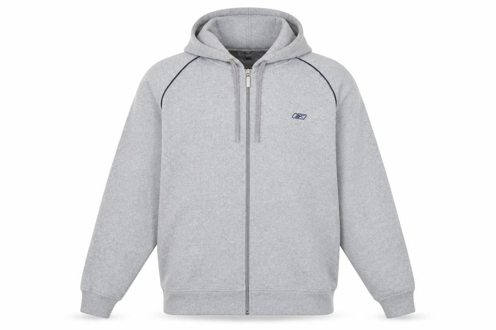 Reebok Men’s Grey Full Zip Hoodie M Regular Fit Sportswear