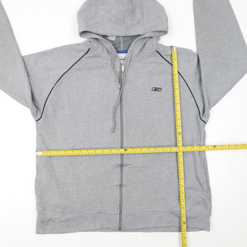 Reebok Men’s Grey Full Zip Hoodie M Regular Fit Sportswear