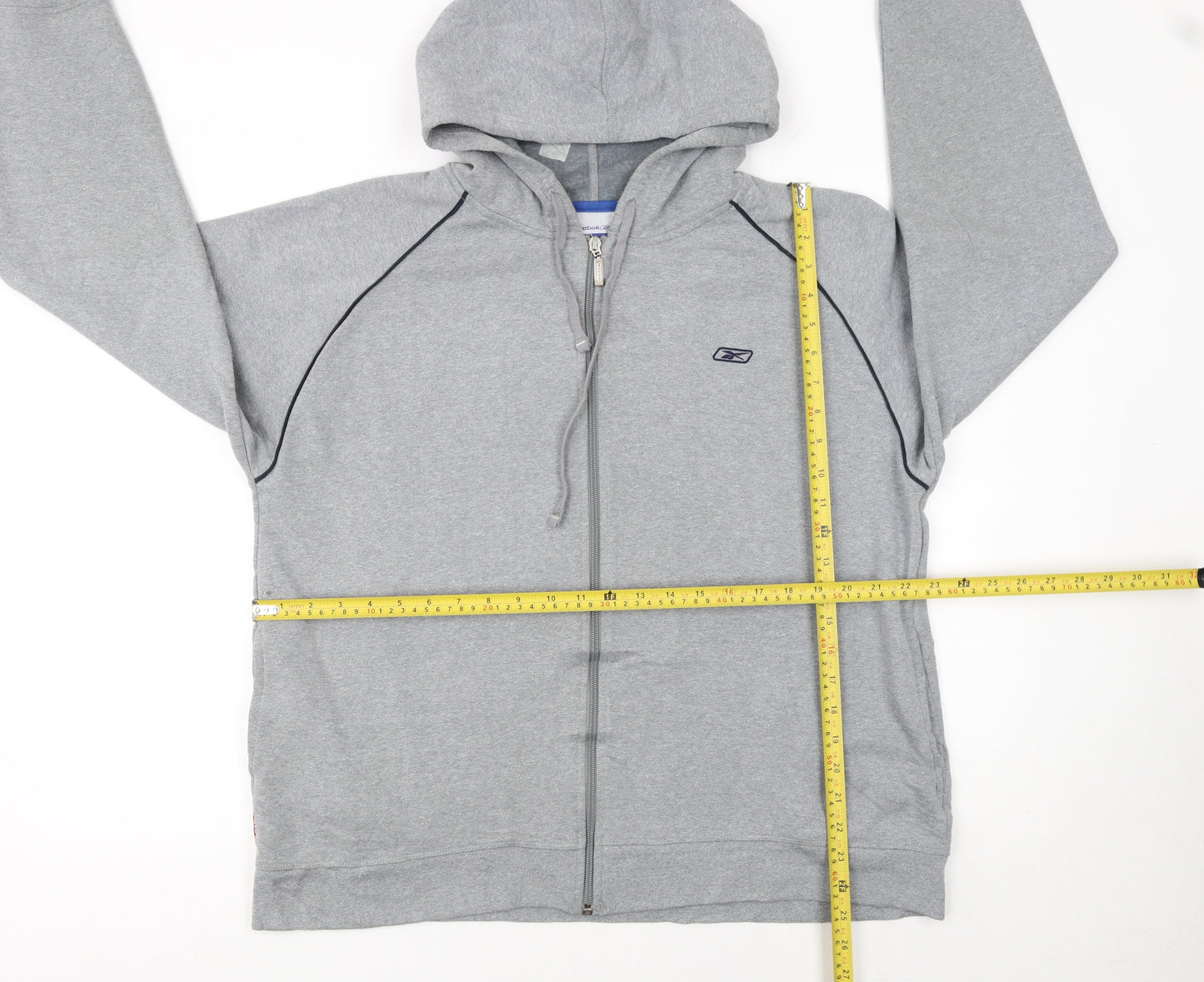Reebok Men’s Grey Full Zip Hoodie M Regular Fit Sportswear