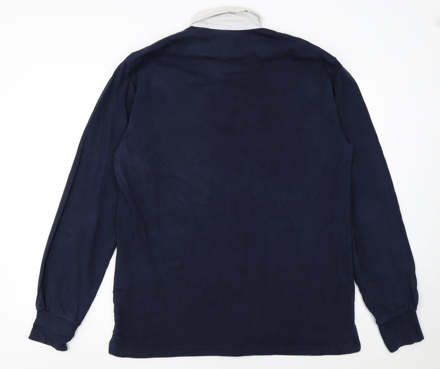 Uneek Men's Blue Scotland Rugby Long Sleeve Polo Shirt XL