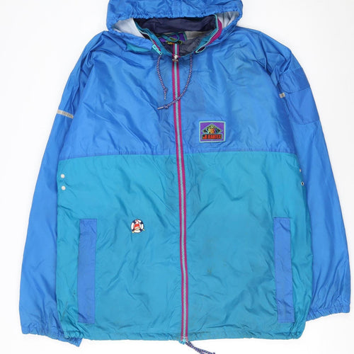 Jeantex Women's Blue Lightweight Hooded Windbreaker Jacket Size 16