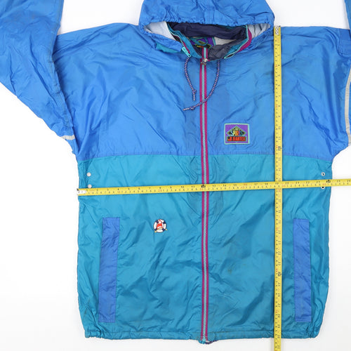 Jeantex Women's Blue Lightweight Hooded Windbreaker Jacket Size 16