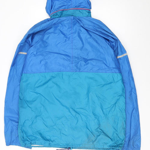 Jeantex Women's Blue Lightweight Hooded Windbreaker Jacket Size 16