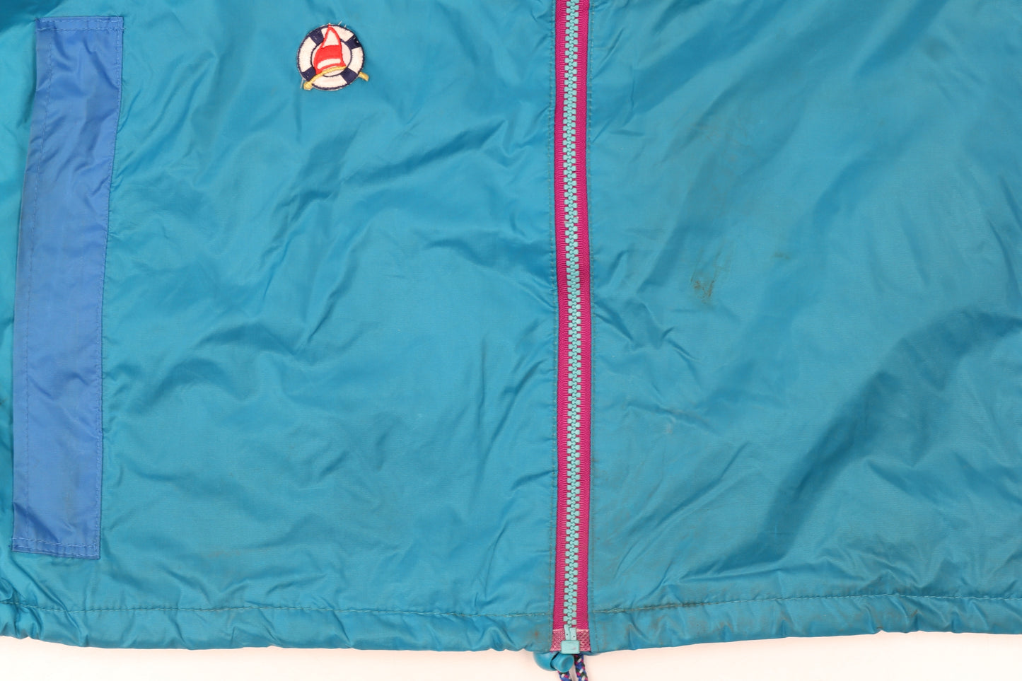 Jeantex Women's Blue Lightweight Hooded Windbreaker Jacket Size 16