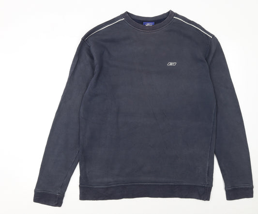Reebok Mens Blue Long Sleeve Pullover Sweatshirt Size L