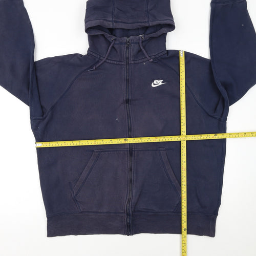 Nike Men's Blue Full Zip Hoodie XL Fleece Cotton Blend