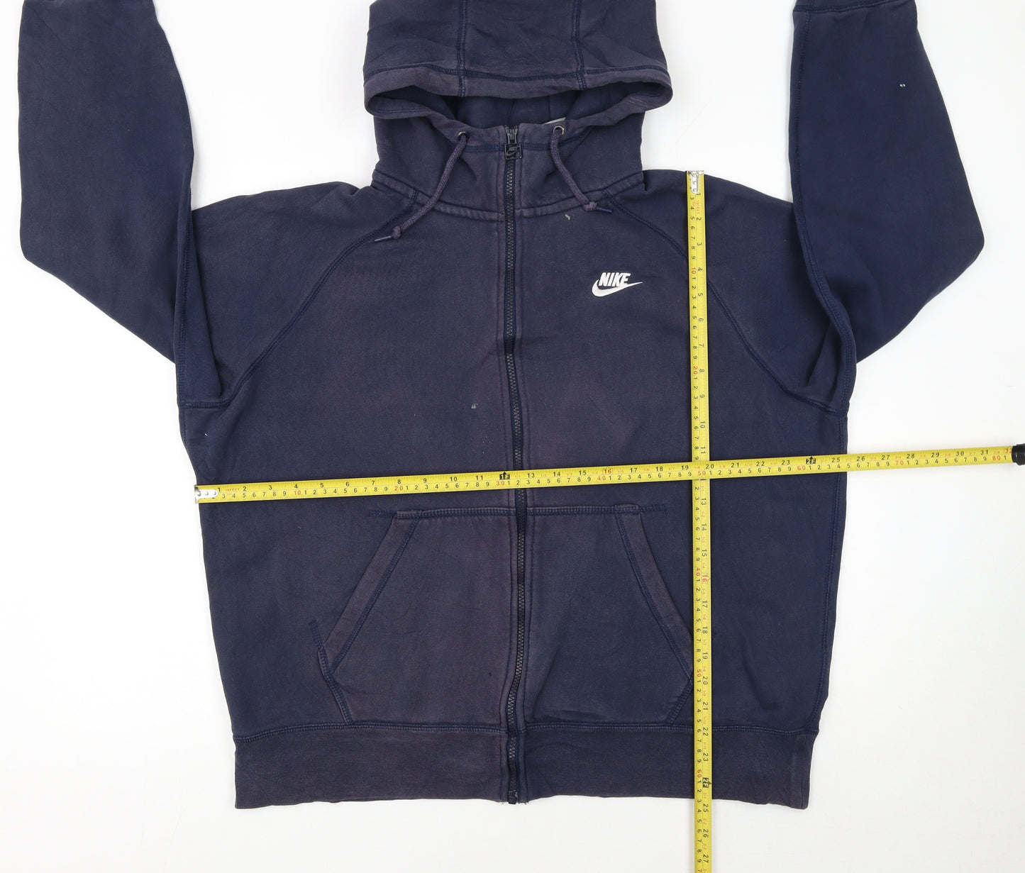 Nike Men's Blue Full Zip Hoodie XL Fleece Cotton Blend