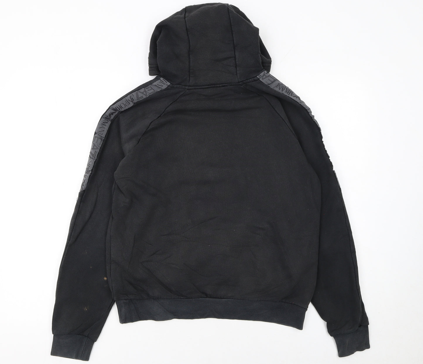 EA7 Emporio Armani Women's Black Pullover Hoodie Size S Cotton Blend