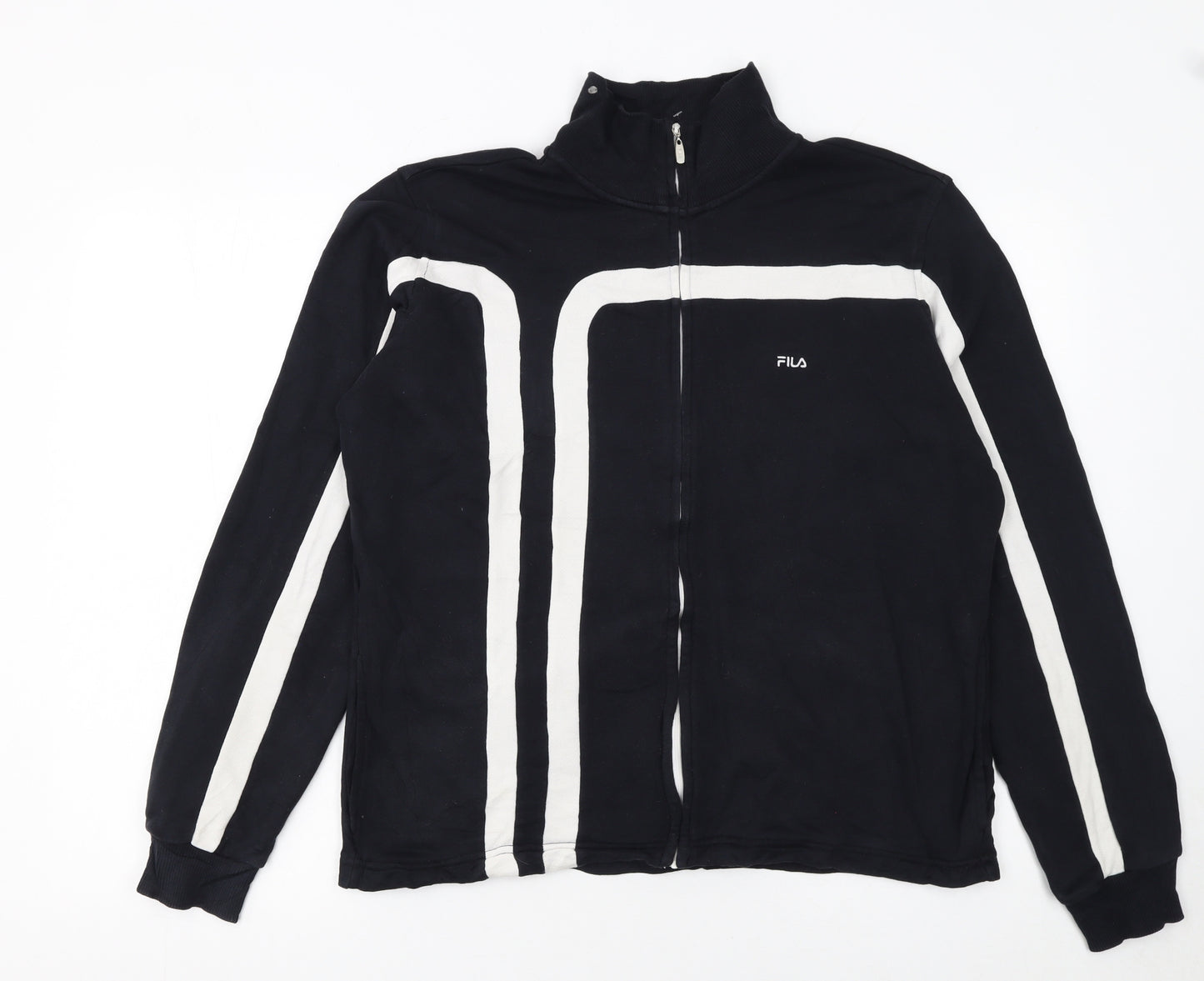 Fila Womens Black XL Track Jacket Full Zip Cotton Sportswear