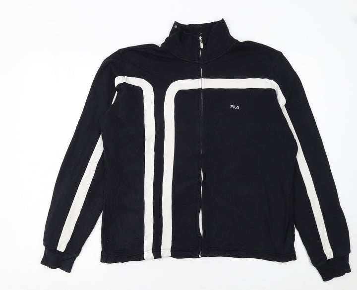 Fila Womens Black XL Track Jacket Full Zip Cotton Sportswear