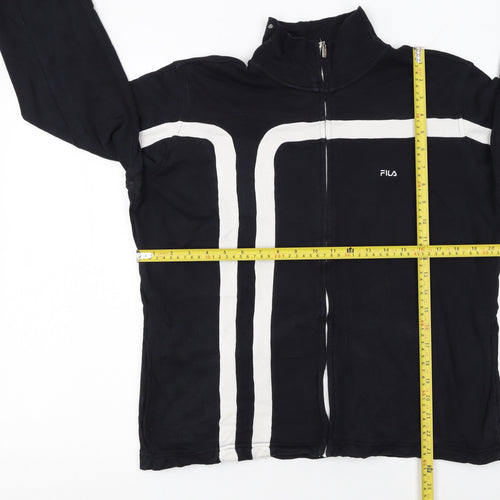 Fila Womens Black XL Track Jacket Full Zip Cotton Sportswear