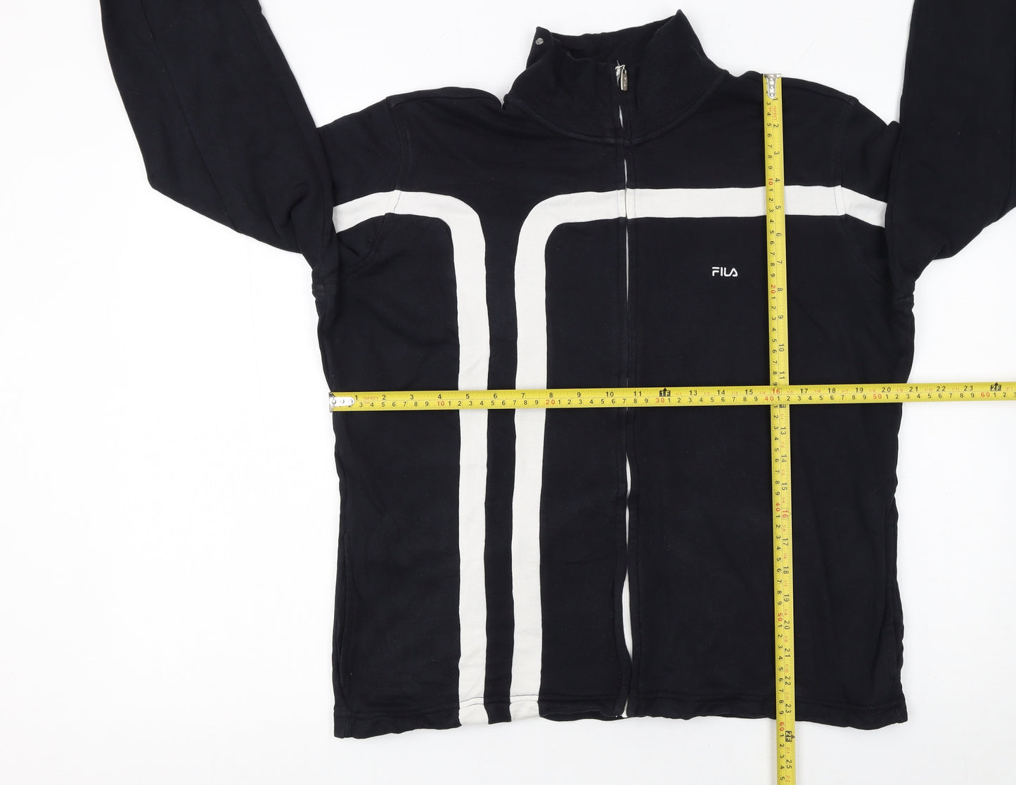 Fila Womens Black XL Track Jacket Full Zip Cotton Sportswear