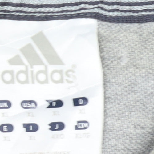 Adidas Men's Grey Long Sleeve Polo Shirt XL Cotton Blend