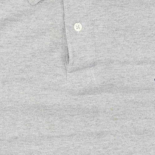 Adidas Men's Grey Long Sleeve Polo Shirt XL Cotton Blend