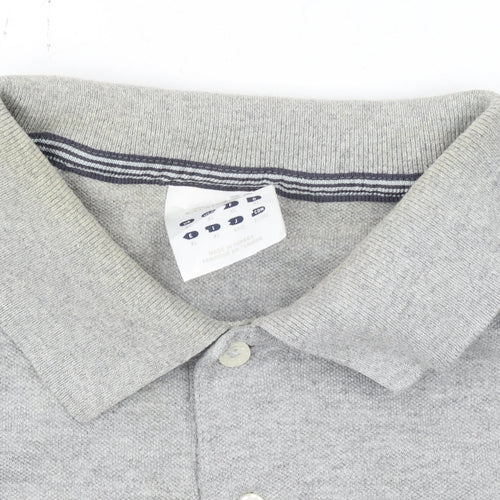 Adidas Men's Grey Long Sleeve Polo Shirt XL Cotton Blend