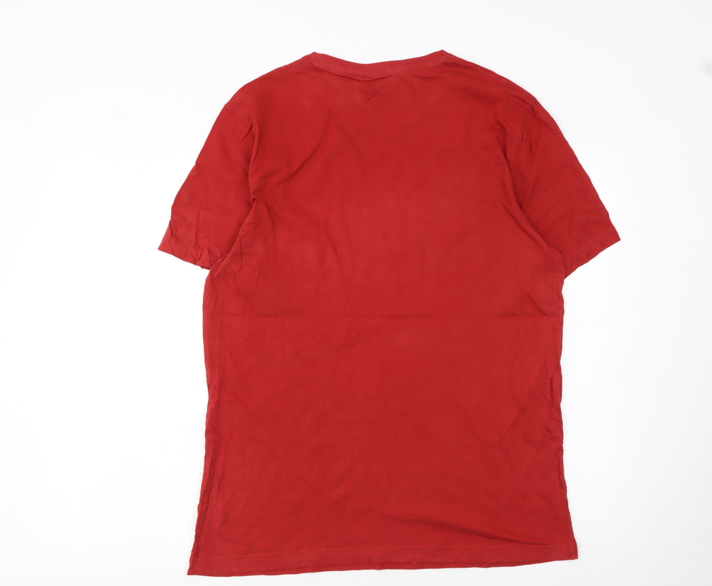 Reebok Men's Red Cotton Crew Neck Sports T-Shirt Size L