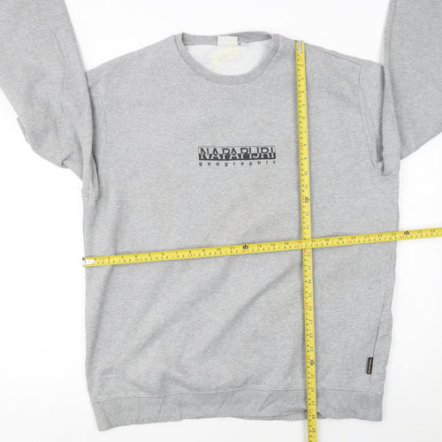 Napapijri Men's Grey XL Pullover Logo Sweatshirt