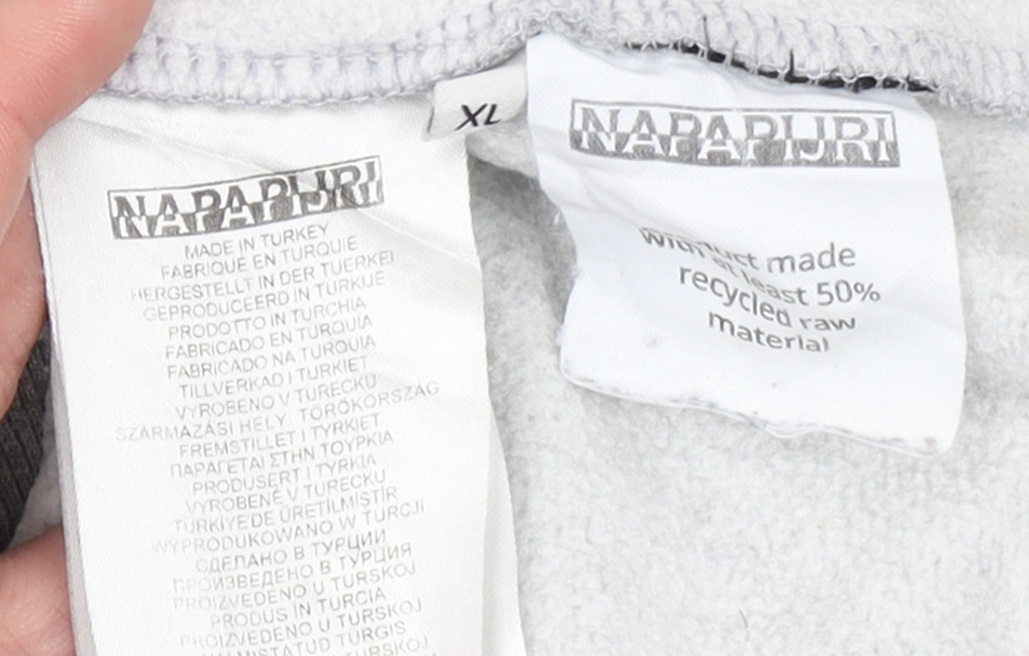 Napapijri Men's Grey XL Pullover Logo Sweatshirt