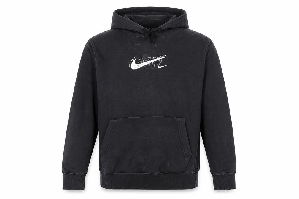 Front view of Nike Men's Black Pullover Hoodie S Graphic Logo Sportswear