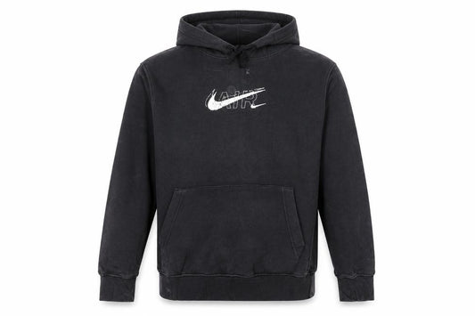 Front view of Nike Men's Black Pullover Hoodie S Graphic Logo Sportswear