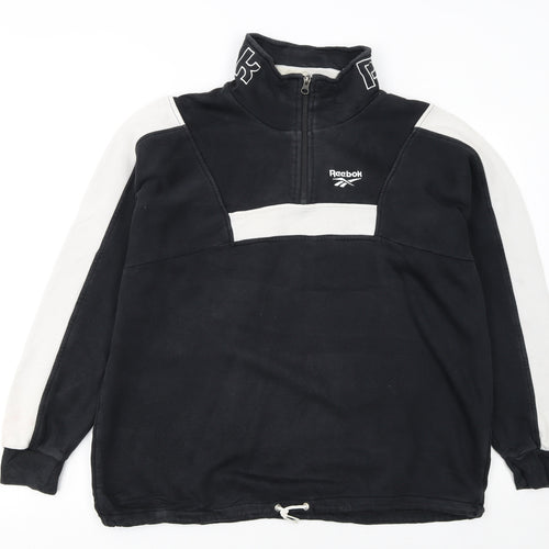 Reebok Classic Women's Black & White 1/2 Zip Sweatshirt Size M