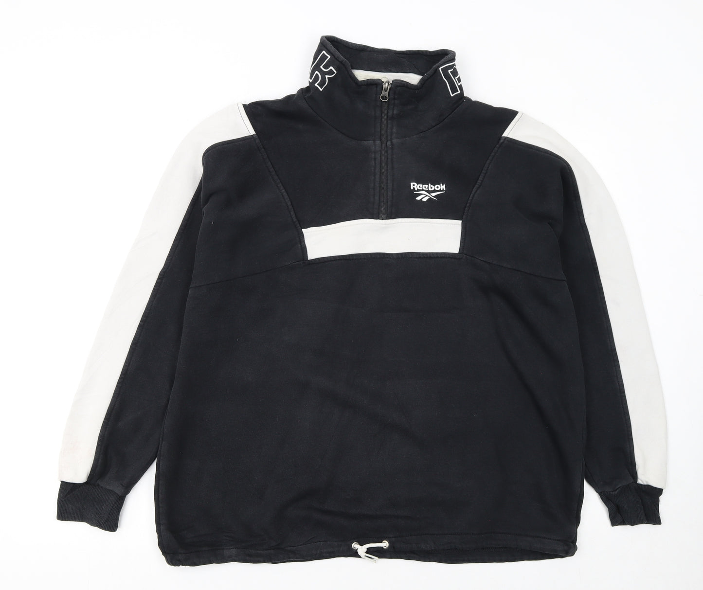 Reebok Classic Women's Black & White 1/2 Zip Sweatshirt Size M