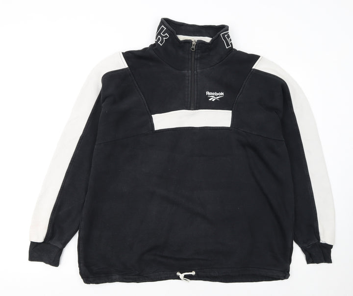 Reebok Classic Women's Black & White 1/2 Zip Sweatshirt Size M
