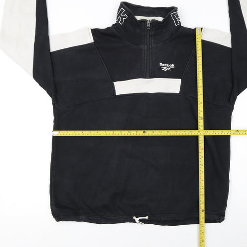 Reebok Classic Women's Black & White 1/2 Zip Sweatshirt Size M