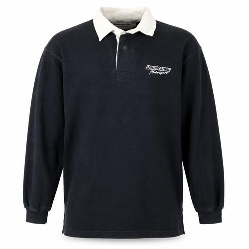 Bridgestone Motorsport Black Long Sleeve Polo Shirt Men's L Vintage Racing Logo