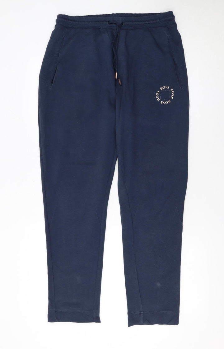 Hugo Boss Men Blue Jogger Trousers Size L Cotton Blend