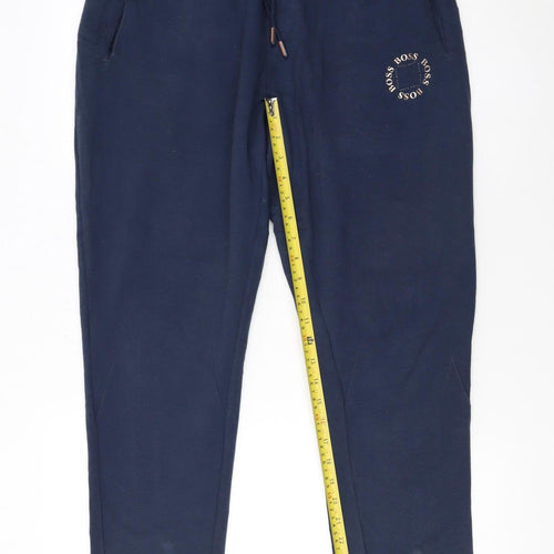 Hugo Boss Men Blue Jogger Trousers Size L Cotton Blend