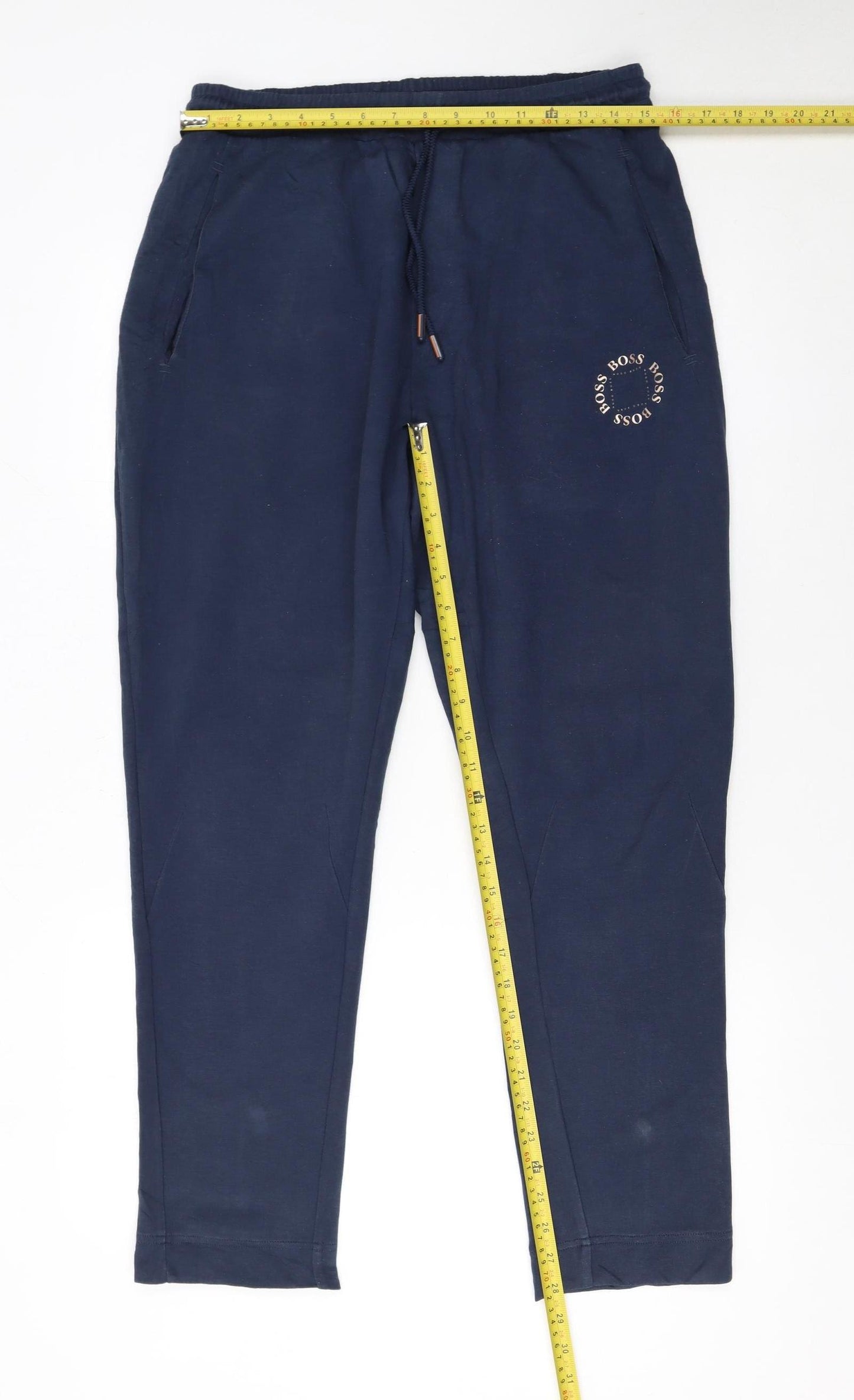 Hugo Boss Men Blue Jogger Trousers Size L Cotton Blend