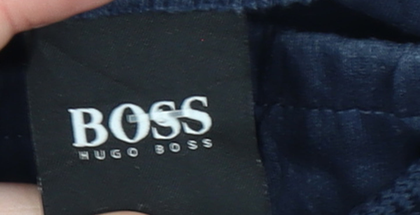 Hugo Boss Men Blue Jogger Trousers Size L Cotton Blend