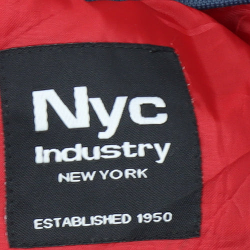 NYC Industry Women’s Red Bomber Jacket Size S Logo Zip Detail