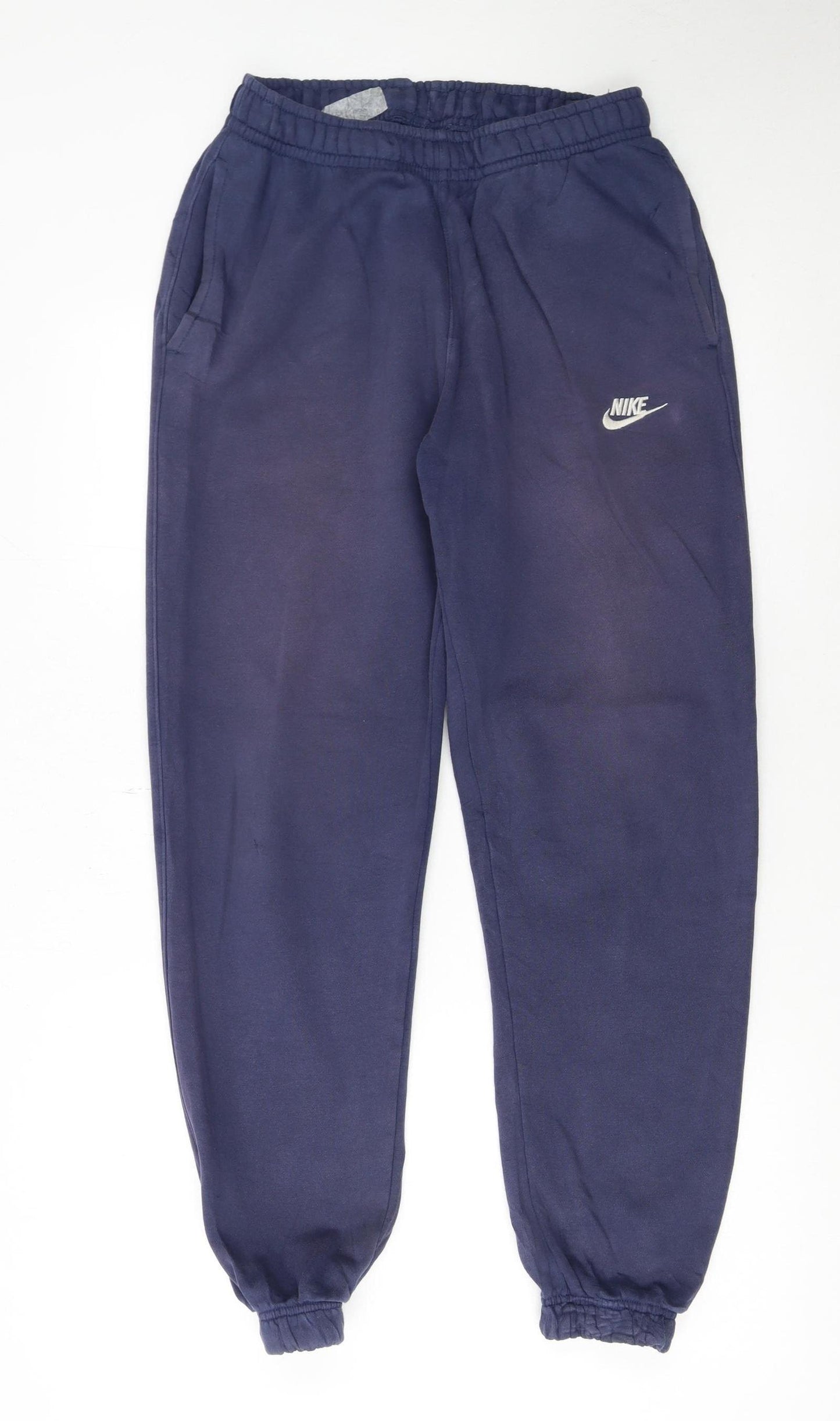 Nike Men's Blue Fleece Sweatpants S Regular Fit Logo Joggers