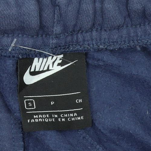 Nike Men's Blue Fleece Sweatpants S Regular Fit Logo Joggers