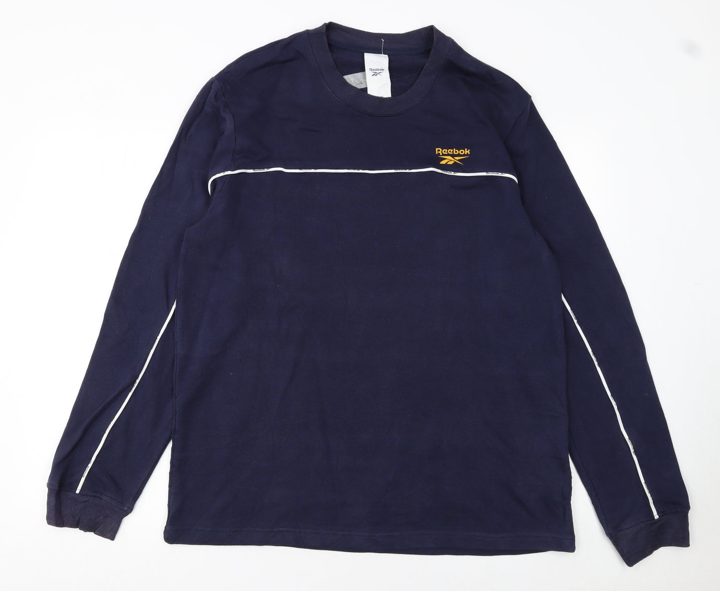 Reebok Men Blue Long Sleeve Pullover Sweatshirt L