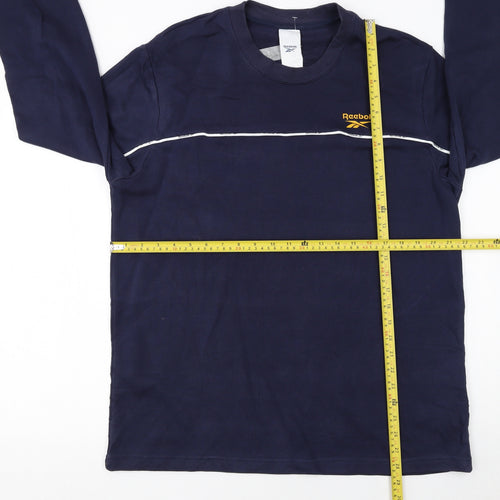 Reebok Men Blue Long Sleeve Pullover Sweatshirt L