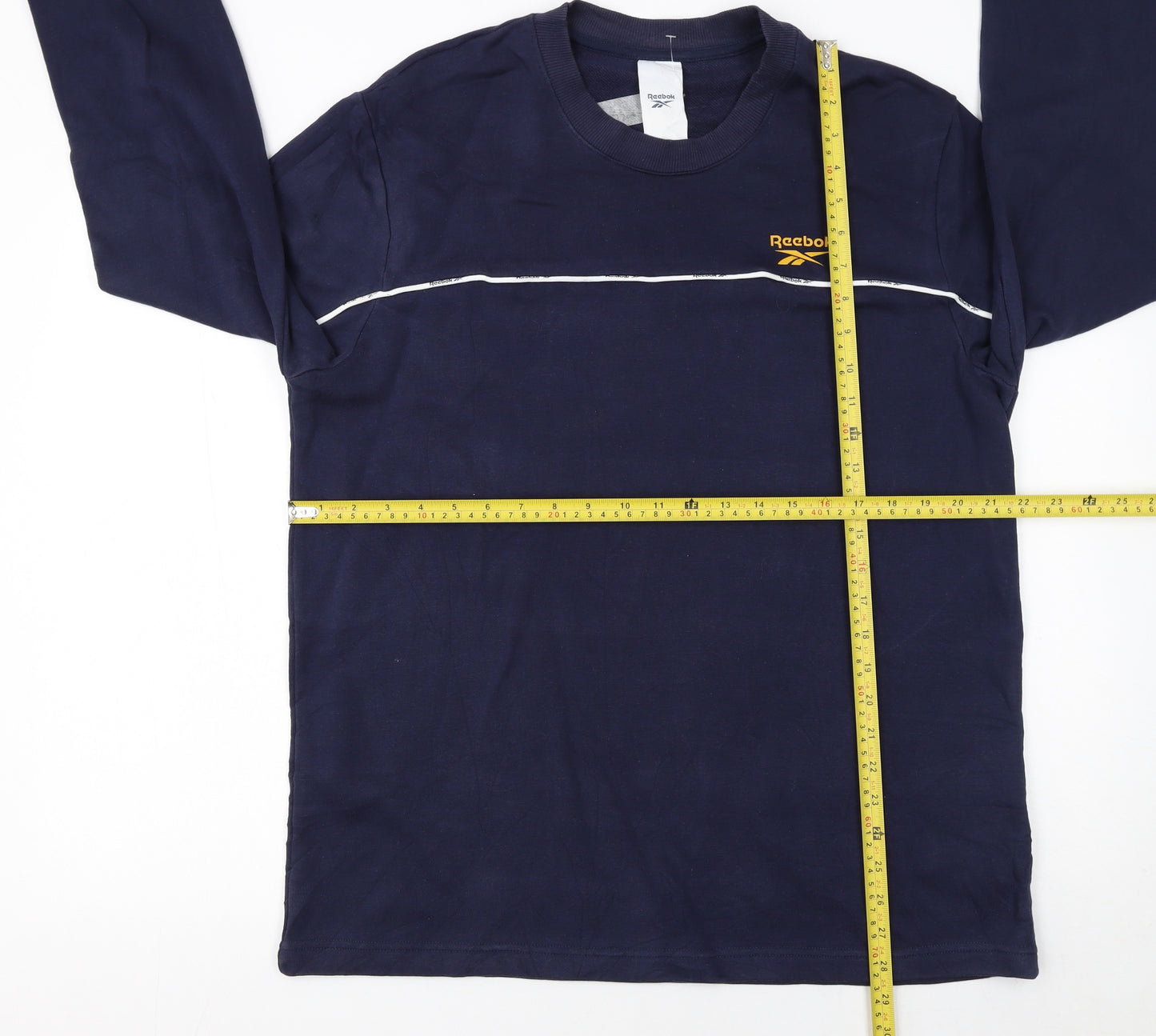 Reebok Men Blue Long Sleeve Pullover Sweatshirt L