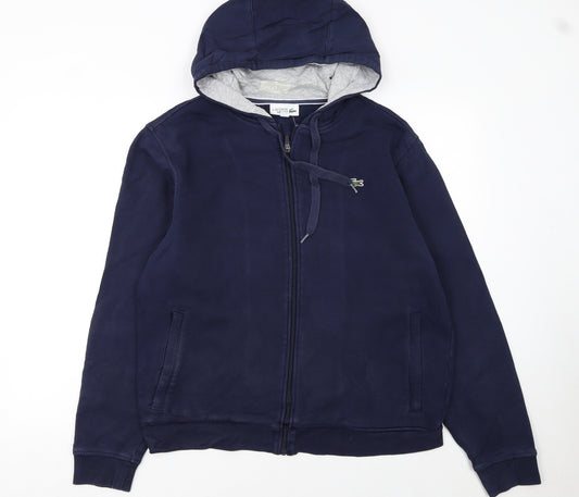 Lacoste Men’s Blue Full Zip Hoodie Size L Sport Cotton Blend