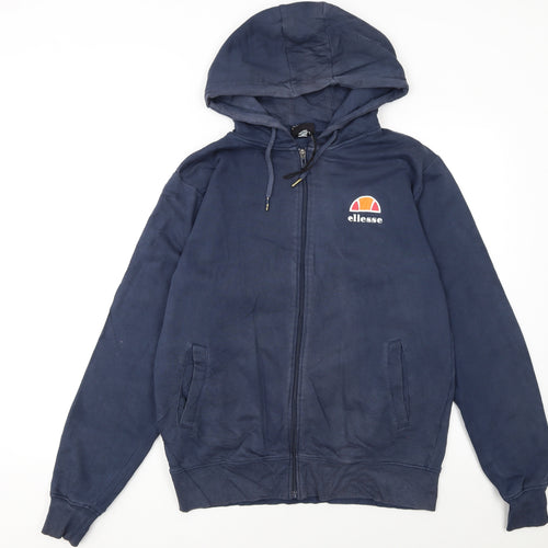 Ellesse Men’s Blue Full Zip Hoodie Size M Cotton Casual Sportswear