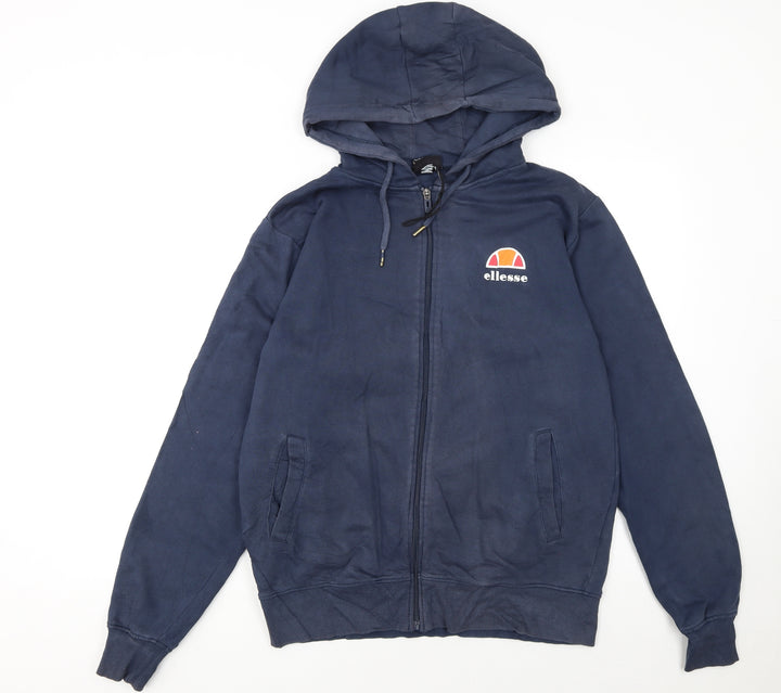 Ellesse Men’s Blue Full Zip Hoodie Size M Cotton Casual Sportswear