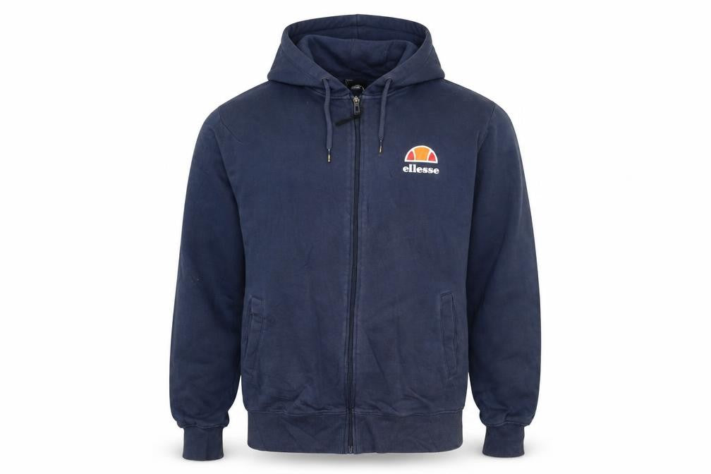 Ellesse Men’s Blue Full Zip Hoodie Size M Cotton Casual Sportswear