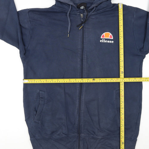 Ellesse Men’s Blue Full Zip Hoodie Size M Cotton Casual Sportswear