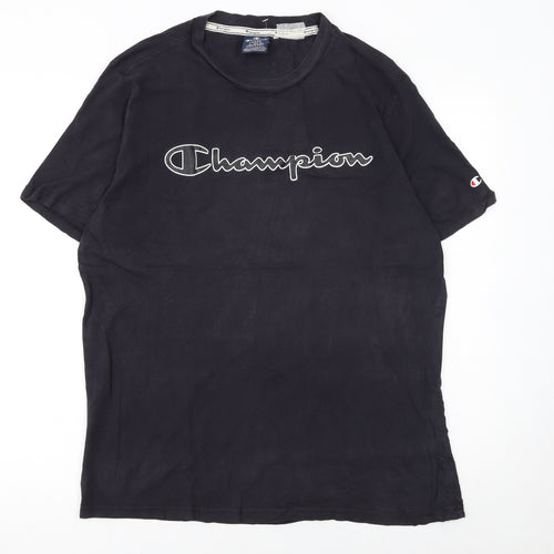 Champion Men's Black Large Crew Neck Short Sleeve T-Shirt