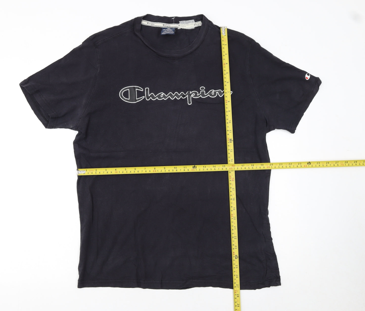 Champion Men's Black Large Crew Neck Short Sleeve T-Shirt